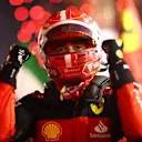 BAHRAIN, BAHRAIN - MARCH 20: Race winner Charles Leclerc of Monaco and Ferrari celebrates in parc ferme during the F1 Grand Prix of Bahrain at Bahrain International Circuit on March 20, 2022 in Bahrain, Bahrain. (Photo by Dan Istitene - Formula 1/Formula 1 via Getty Images)