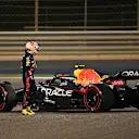 BAHRAIN, BAHRAIN - MARCH 20: Sergio Perez of Mexico and Oracle Red Bull Racing retires from the race during the F1 Grand Prix of Bahrain at Bahrain International Circuit on March 20, 2022 in Bahrain, Bahrain. (Photo by Clive Mason/Getty Images)