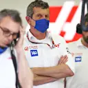 BAHRAIN, BAHRAIN - MARCH 11: Haas F1 Team Principal Guenther Steiner looks on in the garage during Day Two of F1 Testing at Bahrain International Circuit on March 11, 2022 in Bahrain, Bahrain. (Photo by Dan Istitene - Formula 1/Formula 1 via Getty Images)
