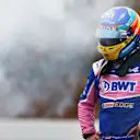 BARCELONA, SPAIN - FEBRUARY 25: Fernando Alonso of Spain and Alpine F1 looks on after stopping on track during Day Three of F1 Testing at Circuit de Barcelona-Catalunya on February 25, 2022 in Barcelona, Spain. (Photo by Dan Istitene - Formula 1/Formula 1 via Getty Images)