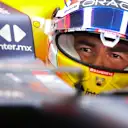 BARCELONA, SPAIN - FEBRUARY 25: Sergio Perez of Mexico and Oracle Red Bull Racing prepares to drive in the garage during Day Three of F1 Testing at Circuit de Barcelona-Catalunya on February 25, 2022 in Barcelona, Spain. (Photo by Mark Thompson/Getty Images)