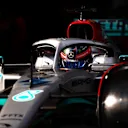 BARCELONA, SPAIN - FEBRUARY 24: George Russell of Great Britain driving the (63) Mercedes AMG Petronas F1 Team W13 in the Pitlane during Day Two of F1 Testing at Circuit de Barcelona-Catalunya on February 24, 2022 in Barcelona, Spain. (Photo by Dan Istitene - Formula 1/Formula 1 via Getty Images)