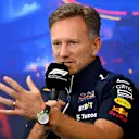 SPA, BELGIUM - AUGUST 27: Red Bull Racing Team Principal Christian Horner attends the Team Principals Press Conference prior to final practice ahead of the F1 Grand Prix of Belgium at Circuit de Spa-Francorchamps on August 27, 2022 in Spa, Belgium. (Photo by Dan Mullan/Getty Images)