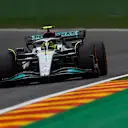 SPA, BELGIUM - AUGUST 27: Lewis Hamilton of Great Britain driving the (44) Mercedes AMG Petronas F1 Team W13 on track during qualifying ahead of the F1 Grand Prix of Belgium at Circuit de Spa-Francorchamps on August 27, 2022 in Spa, Belgium. (Photo by Rudy Carezzevoli/Getty Images)