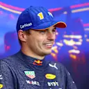 SPA, BELGIUM - AUGUST 27: Pole position qualifier Max Verstappen of the Netherlands and Oracle Red Bull Racing attends the press conference after qualifying ahead of the F1 Grand Prix of Belgium at Circuit de Spa-Francorchamps on August 27, 2022 in Spa, Belgium. (Photo by Dan Istitene/Getty Images)