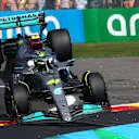 SPA, BELGIUM - AUGUST 28: Lewis Hamilton of Great Britain driving the (44) Mercedes AMG Petronas F1 Team W13 lands on the run off area after a crash during the F1 Grand Prix of Belgium at Circuit de Spa-Francorchamps on August 28, 2022 in Spa, Belgium. (Photo by Joe Portlock - Formula 1/Formula 1 via Getty Images)