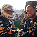 SPA, BELGIUM - AUGUST 28: Race winner Max Verstappen of the Netherlands and Oracle Red Bull Racing celebrates in parc ferme during the F1 Grand Prix of Belgium at Circuit de Spa-Francorchamps on August 28, 2022 in Spa, Belgium. (Photo by Dan Mullan/Getty Images)