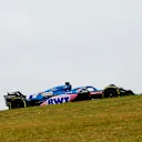 SAO PAULO, BRAZIL - NOVEMBER 11: Fernando Alonso of Spain driving the (14) Alpine F1 A522 Renault on track during practice ahead of the F1 Grand Prix of Brazil at Autodromo Jose Carlos Pace on November 11, 2022 in Sao Paulo, Brazil. (Photo by Chris Graythen/Getty Images)