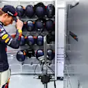 SAO PAULO, BRAZIL - NOVEMBER 11: Max Verstappen of the Netherlands and Oracle Red Bull Racing prepares to drive in the garage during qualifying ahead of the F1 Grand Prix of Brazil at Autodromo Jose Carlos Pace on November 11, 2022 in Sao Paulo, Brazil. (Photo by Mark Thompson/Getty Images)