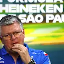 SAO PAULO, BRAZIL - NOVEMBER 12: Otmar Szafnauer, Team Principal of Alpine F1 attends a press conference prior to practice ahead of the F1 Grand Prix of Brazil at Autodromo Jose Carlos Pace on November 12, 2022 in Sao Paulo, Brazil. (Photo by Bryn Lennon/Getty Images)