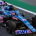 SAO PAULO, BRAZIL - NOVEMBER 12: Fernando Alonso of Spain driving the (14) Alpine F1 A522 Renault enters the pitlane with a broken front wing following a crash with Esteban Ocon of France and Alpine F1 during the Sprint ahead of the F1 Grand Prix of Brazil at Autodromo Jose Carlos Pace on November 12, 2022 in Sao Paulo, Brazil. (Photo by Dan Istitene - Formula 1/Formula 1 via Getty Images)