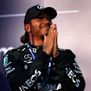 SAO PAULO, BRAZIL - NOVEMBER 12: Third placed Lewis Hamilton of Great Britain and Mercedes celebrates in parc ferme during the Sprint ahead of the F1 Grand Prix of Brazil at Autodromo Jose Carlos Pace on November 12, 2022 in Sao Paulo, Brazil. (Photo by Bryn Lennon - Formula 1/Formula 1 via Getty Images)