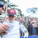 SAO PAULO, BRAZIL - NOVEMBER 12: Yuki Tsunoda of Scuderia AlphaTauri and Japan on the grid during the sprint race ahead of the F1 Grand Prix of Brazil at Autodromo Jose Carlos Pace on November 12, 2022 in Sao Paulo, Brazil. (Photo by Peter Fox/Getty Images)