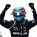 SAO PAULO, BRAZIL - NOVEMBER 13: Race winner George Russell of Great Britain and Mercedes celebrates in parc ferme during the F1 Grand Prix of Brazil at Autodromo Jose Carlos Pace on November 13, 2022 in Sao Paulo, Brazil. (Photo by Jared C. Tilton/Getty Images)