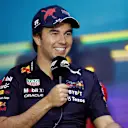 SAO PAULO, BRAZIL - NOVEMBER 10: Sergio Perez of Mexico and Oracle Red Bull Racing attends the Drivers Press Conference during previews ahead of the F1 Grand Prix of Brazil at Autodromo Jose Carlos Pace on November 10, 2022 in Sao Paulo, Brazil. (Photo by Jared C. Tilton/Getty Images)