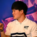 MONTREAL, QUEBEC - JUNE 17: Yuki Tsunoda of Japan and Scuderia AlphaTauri looks on in the Drivers Press Conference prior to practice ahead of the F1 Grand Prix of Canada at Circuit Gilles Villeneuve on June 17, 2022 in Montreal, Quebec. (Photo by Clive Mason/Getty Images)