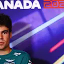 MONTREAL, QUEBEC - JUNE 17: Lance Stroll of Canada and Aston Martin F1 Team looks on in the Drivers Press Conference prior to practice ahead of the F1 Grand Prix of Canada at Circuit Gilles Villeneuve on June 17, 2022 in Montreal, Quebec. (Photo by Dan Istitene/Getty Images)