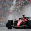 MONTREAL, QUEBEC - JUNE 18: Charles Leclerc of Monaco driving the (16) Ferrari F1-75 in the wet during qualifying ahead of the F1 Grand Prix of Canada at Circuit Gilles Villeneuve on June 18, 2022 in Montreal, Quebec. (Photo by Dan Istitene - Formula 1/Formula 1 via Getty Images)