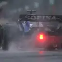 MONTREAL, QUEBEC - JUNE 18: Alexander Albon of Thailand driving the (23) Williams FW44 Mercedes loses his rear end in the wet during qualifying ahead of the F1 Grand Prix of Canada at Circuit Gilles Villeneuve on June 18, 2022 in Montreal, Quebec. (Photo by Lars Baron - Formula 1/Formula 1 via Getty Images)