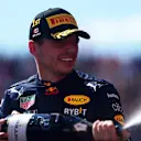 MONTREAL, QUEBEC - JUNE 19: Race winner Max Verstappen of the Netherlands and Oracle Red Bull Racing celebrates on the podium during the F1 Grand Prix of Canada at Circuit Gilles Villeneuve on June 19, 2022 in Montreal, Quebec. (Photo by Mario Renzi - Formula 1/Formula 1 via Getty Images)