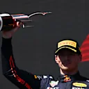 MONTREAL, QUEBEC - JUNE 19: Race winner Max Verstappen of the Netherlands and Oracle Red Bull Racing celebrates on the podium during the F1 Grand Prix of Canada at Circuit Gilles Villeneuve on June 19, 2022 in Montreal, Quebec. (Photo by Clive Mason/Getty Images)