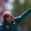 MONTREAL, QUEBEC - JUNE 19: Sebastian Vettel of Germany and Aston Martin F1 Team waves to the crowd from the drivers parade ahead of the F1 Grand Prix of Canada at Circuit Gilles Villeneuve on June 19, 2022 in Montreal, Quebec. (Photo by Clive Rose/Getty Images)