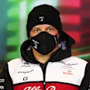 IMOLA, ITALY - APRIL 22: Valtteri Bottas of Finland and Alfa Romeo F1 talks in the Drivers Press Conference prior to practice ahead of the F1 Grand Prix of Emilia Romagna at Autodromo Enzo e Dino Ferrari on April 22, 2022 in Imola, Italy. (Photo by Lars Baron/Getty Images)