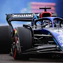 IMOLA, ITALY - APRIL 22: The brakes of Alexander Albon of Thailand driving the (23) Williams FW44 Mercedes explode on track during qualifying ahead of the F1 Grand Prix of Emilia Romagna at Autodromo Enzo e Dino Ferrari on April 22, 2022 in Imola, Italy. (Photo by Clive Mason/Getty Images)