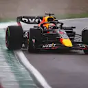 IMOLA, ITALY - APRIL 22: Max Verstappen of the Netherlands driving the (1) Oracle Red Bull Racing RB18 slides round a corner in the wet during qualifying ahead of the F1 Grand Prix of Emilia Romagna at Autodromo Enzo e Dino Ferrari on April 22, 2022 in Imola, Italy. (Photo by Dan Istitene - Formula 1/Formula 1 via Getty Images)