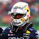 IMOLA, ITALY - APRIL 22: Pole position qualifier Max Verstappen of the Netherlands and Oracle Red Bull Racing celebrates in parc ferme during qualifying ahead of the F1 Grand Prix of Emilia Romagna at Autodromo Enzo e Dino Ferrari on April 22, 2022 in Imola, Italy. (Photo by Dan Istitene - Formula 1/Formula 1 via Getty Images)