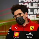 IMOLA, ITALY - APRIL 23: Scuderia Ferrari Team Principal Mattia Binotto talks in the Team Principals Press Conference prior to practice ahead of the F1 Grand Prix of Emilia Romagna at Autodromo Enzo e Dino Ferrari on April 23, 2022 in Imola, Italy. (Photo by Clive Mason/Getty Images)