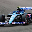 IMOLA, ITALY - APRIL 23: Esteban Ocon of France driving the (31) Alpine F1 A522 Renault on track during practice ahead of the F1 Grand Prix of Emilia Romagna at Autodromo Enzo e Dino Ferrari on April 23, 2022 in Imola, Italy. (Photo by Joe Portlock - Formula 1/Formula 1 via Getty Images)