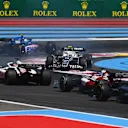 LE CASTELLET, FRANCE - JULY 24: Yuki Tsunoda of Japan driving the (22) Scuderia AlphaTauri AT03 is passed after spinning during the F1 Grand Prix of France at Circuit Paul Ricard on July 24, 2022 in Le Castellet, France. (Photo by Dan Mullan/Getty Images)