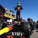 LE CASTELLET, FRANCE - JULY 24: Race winner Max Verstappen of the Netherlands and Oracle Red Bull Racing celebrates in parc ferme during the F1 Grand Prix of France at Circuit Paul Ricard on July 24, 2022 in Le Castellet, France. (Photo by Mark Thompson/Getty Images)
