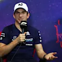 LE CASTELLET, FRANCE - JULY 21: Nicholas Latifi of Canada and Williams talks in the Drivers Press Conference during previews ahead of the F1 Grand Prix of France at Circuit Paul Ricard on July 21, 2022 in Le Castellet, France. (Photo by Bryn Lennon/Getty Images)