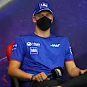 LE CASTELLET, FRANCE - JULY 21: Mick Schumacher of Germany and Haas F1 talks in the Drivers Press Conference during previews ahead of the F1 Grand Prix of France at Circuit Paul Ricard on July 21, 2022 in Le Castellet, France. (Photo by Bryn Lennon/Getty Images)