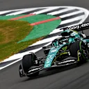 NORTHAMPTON, ENGLAND - JULY 01: Lance Stroll of Canada driving the (18) Aston Martin AMR22 Mercedes on track during practice ahead of the F1 Grand Prix of Great Britain at Silverstone on July 01, 2022 in Northampton, England. (Photo by Dan Mullan - Formula 1/Formula 1 via Getty Images)