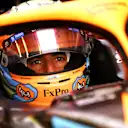 NORTHAMPTON, ENGLAND - JULY 01: Daniel Ricciardo of Australia and McLaren prepares to drive in the garage during practice ahead of the F1 Grand Prix of Great Britain at Silverstone on July 01, 2022 in Northampton, England. (Photo by Clive Rose/Getty Images)