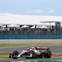 NORTHAMPTON, ENGLAND - JULY 01: Zhou Guanyu of China driving the (24) Alfa Romeo F1 C42 Ferrari on track during practice ahead of the F1 Grand Prix of Great Britain at Silverstone on July 01, 2022 in Northampton, England. (Photo by Rudy Carezzevoli - Formula 1/Formula 1 via Getty Images)