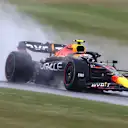 NORTHAMPTON, ENGLAND - JULY 02: Sergio Perez of Mexico driving the (11) Oracle Red Bull Racing RB18 on track during qualifying ahead of the F1 Grand Prix of Great Britain at Silverstone on July 02, 2022 in Northampton, England. (Photo by Clive Rose/Getty Images)