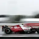 NORTHAMPTON, ENGLAND - JULY 02: Zhou Guanyu of China driving the (24) Alfa Romeo F1 C42 Ferrari on track during qualifying ahead of the F1 Grand Prix of Great Britain at Silverstone on July 02, 2022 in Northampton, England. (Photo by Bryn Lennon - Formula 1/Formula 1 via Getty Images)