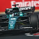 BUDAPEST, HUNGARY - JULY 29: Lance Stroll of Canada driving the (18) Aston Martin AMR22 Mercedes on track during practice ahead of the F1 Grand Prix of Hungary at Hungaroring on July 29, 2022 in Budapest, Hungary. (Photo by Joe Portlock - Formula 1/Formula 1 via Getty Images)
