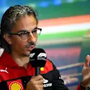BUDAPEST, HUNGARY - JULY 30: Laurent Mekies, Scuderia Ferrari Sporting Director attends the Team Principals Press Conference prior to final practice ahead of the F1 Grand Prix of Hungary at Hungaroring on July 30, 2022 in Budapest, Hungary. (Photo by Dan Mullan/Getty Images)