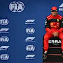 BUDAPEST, HUNGARY - JULY 30: Second placed qualifier Carlos Sainz of Spain and Ferrari looks dejected in parc ferme during qualifying ahead of the F1 Grand Prix of Hungary at Hungaroring on July 30, 2022 in Budapest, Hungary. (Photo by Dan Mullan/Getty Images)