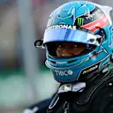 BUDAPEST, HUNGARY - JULY 30: Pole position qualifier George Russell of Great Britain and Mercedes looks on in parc ferme during qualifying ahead of the F1 Grand Prix of Hungary at Hungaroring on July 30, 2022 in Budapest, Hungary. (Photo by Mario Renzi - Formula 1/Formula 1 via Getty Images)