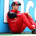 BUDAPEST, HUNGARY - JULY 31: Charles Leclerc of Monaco and Ferrari prepares to drive on the grid during the F1 Grand Prix of Hungary at Hungaroring on July 31, 2022 in Budapest, Hungary. (Photo by Dan Istitene - Formula 1/Formula 1 via Getty Images)