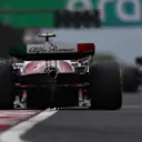 BUDAPEST, HUNGARY - JULY 31: Zhou Guanyu of China driving the (24) Alfa Romeo F1 C42 Ferrari on track during the F1 Grand Prix of Hungary at Hungaroring on July 31, 2022 in Budapest, Hungary. (Photo by Bryn Lennon - Formula 1/Formula 1 via Getty Images)
