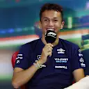 BUDAPEST, HUNGARY - JULY 28: Alexander Albon of Thailand and Williams talks in the Drivers Press Conference during previews ahead of the F1 Grand Prix of Hungary at Hungaroring on July 28, 2022 in Budapest, Hungary. (Photo by Bryn Lennon/Getty Images)