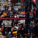 MONZA, ITALY - SEPTEMBER 09: The Red Bull Racing team work in the Pitlane during practice ahead of the F1 Grand Prix of Italy at Autodromo Nazionale Monza on September 09, 2022 in Monza, Italy. (Photo by Mark Thompson/Getty Images)