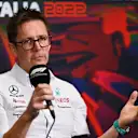 MONZA, ITALY - SEPTEMBER 10: Andrew Shovlin, Trackside Engineering Director at Mercedes attends the Team Principals Press Conference prior to final practice ahead of the F1 Grand Prix of Italy at Autodromo Nazionale Monza on September 10, 2022 in Monza, Italy. (Photo by Dan Mullan/Getty Images)